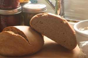 Two small loaves of dense brown bread, based upon a recipe from My Calabria.