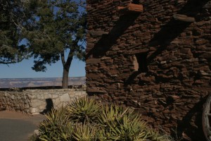 A corner of Hopi House, a gift shop in the Grand Canyon village that sells art made by First Nations in the Southwest.  The building itself is a work of art ...