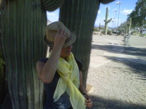 Here's a pic of your little munakins wearing her favorite scarf, which was hand dyed with turmeric.