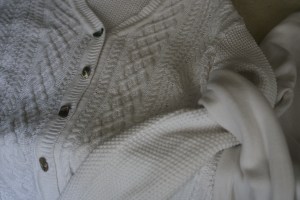 Houseproud projects - sweater remake (abalone buttons)