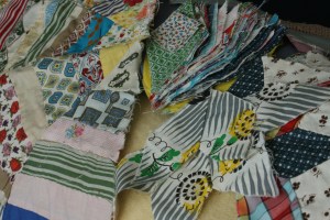 Houseproud projects - vintage scraps quilt pieces