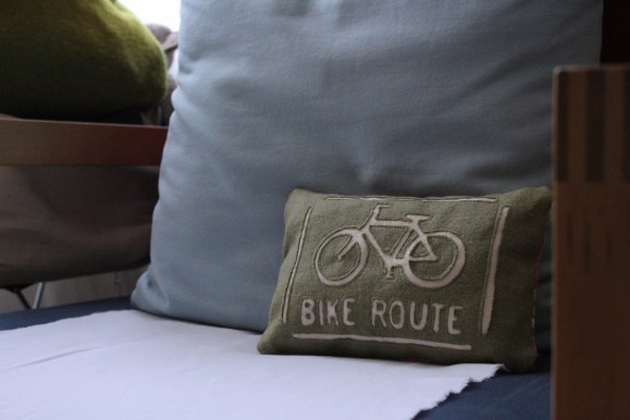 Houseproud bike charm pillow - temp home