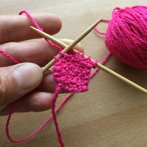 Houseproud knitted wristlettes pink WIP IMG_3175